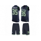 Men's Nike Seattle Seahawks #35 DeShawn Shead Limited Steel Blue Tank Top Suit NFL Jersey