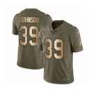Men's Nike Seattle Seahawks #39 Dontae Johnson Limited Olive Gold 2017 Salute to Service NFL Jersey