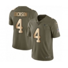 Men's Nike Seattle Seahawks #4 Michael Dickson Limited Olive Gold 2017 Salute to Service NFL Jersey