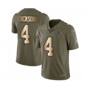 Men's Nike Seattle Seahawks #4 Michael Dickson Limited Olive Gold 2017 Salute to Service NFL Jersey