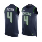 Men's Nike Seattle Seahawks #4 Michael Dickson Limited Steel Blue Player Name & Number Tank Top NFL Jersey