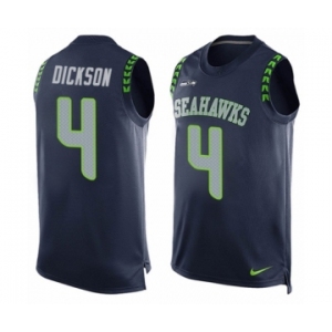Men's Nike Seattle Seahawks #4 Michael Dickson Limited Steel Blue Player Name & Number Tank Top NFL Jersey