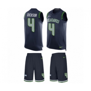 Men's Nike Seattle Seahawks #4 Michael Dickson Limited Steel Blue Tank Top Suit NFL Jersey