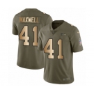 Men's Nike Seattle Seahawks #41 Byron Maxwell Limited Olive Gold 2017 Salute to Service NFL Jersey
