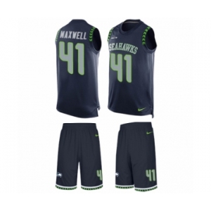 Men's Nike Seattle Seahawks #41 Byron Maxwell Limited Steel Blue Tank Top Suit NFL Jersey