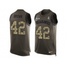 Men's Nike Seattle Seahawks #42 Arthur Brown Limited Green Salute to Service Tank Top NFL Jersey