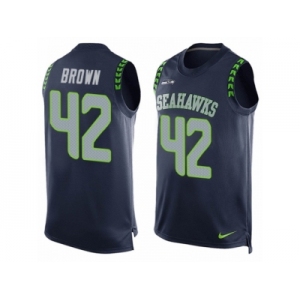 Men's Nike Seattle Seahawks #42 Arthur Brown Limited Steel Blue Player Name & Number Tank Top NFL Jersey