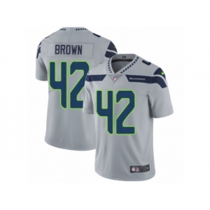 Men's Nike Seattle Seahawks #42 Arthur Brown Vapor Untouchable Limited Grey Alternate NFL Jersey