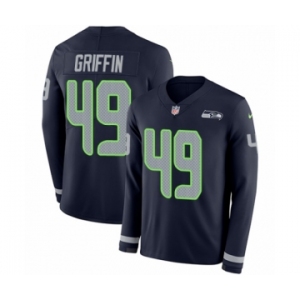 Men's Nike Seattle Seahawks #49 Shaquem Griffin Limited Navy Blue Therma Long Sleeve NFL Jersey