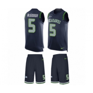 Men's Nike Seattle Seahawks #5 Alex McGough Limited Steel Blue Tank Top Suit NFL Jersey