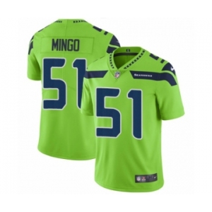 Men's Nike Seattle Seahawks #51 Barkevious Mingo Limited Green Rush Vapor Untouchable NFL Jersey