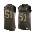 Men's Nike Seattle Seahawks #51 Barkevious Mingo Limited Green Salute to Service Tank Top NFL Jersey