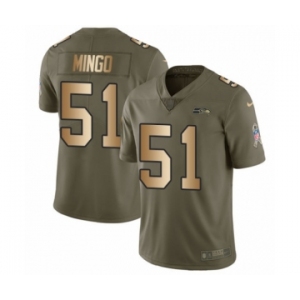 Men's Nike Seattle Seahawks #51 Barkevious Mingo Limited Olive Gold 2017 Salute to Service NFL Jersey