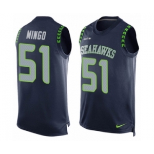 Men's Nike Seattle Seahawks #51 Barkevious Mingo Limited Steel Blue Player Name & Number Tank Top NFL Jersey