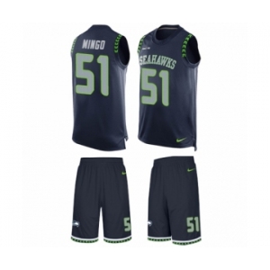 Men's Nike Seattle Seahawks #51 Barkevious Mingo Limited Steel Blue Tank Top Suit NFL Jersey