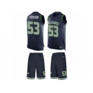 Men's Nike Seattle Seahawks #53 Arthur Brown Limited Steel Blue Tank Top Suit NFL Jersey
