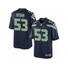 Men's Nike Seattle Seahawks #53 Arthur Brown Limited Steel Blue Team Color NFL Jersey