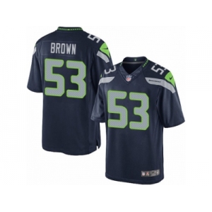 Men's Nike Seattle Seahawks #53 Arthur Brown Limited Steel Blue Team Color NFL Jersey