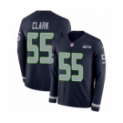 Men's Nike Seattle Seahawks #55 Frank Clark Limited Navy Blue Therma Long Sleeve NFL Jersey