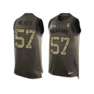 Men's Nike Seattle Seahawks #57 Michael Wilhoite Limited Green Salute to Service Tank Top NFL Jersey