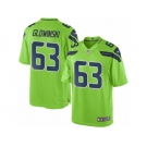 Men's Nike Seattle Seahawks #63 Mark Glowinski Limited Green Rush NFL Jersey