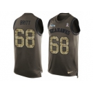 Men's Nike Seattle Seahawks #68 Justin Britt Limited Green Salute to Service Tank Top NFL Jersey
