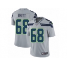 Men's Nike Seattle Seahawks #68 Justin Britt Vapor Untouchable Limited Grey Alternate NFL Jersey