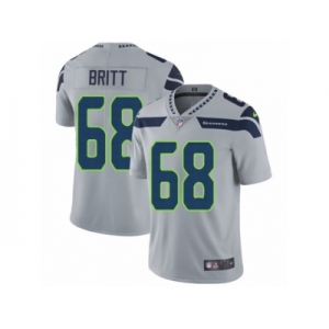 Men's Nike Seattle Seahawks #68 Justin Britt Vapor Untouchable Limited Grey Alternate NFL Jersey