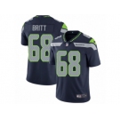 Men's Nike Seattle Seahawks #68 Justin Britt Vapor Untouchable Limited Steel Blue Team Color NFL Jersey