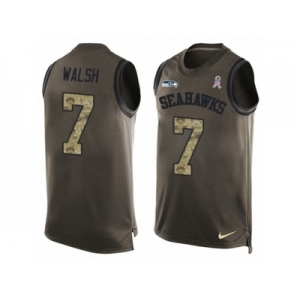 Men's Nike Seattle Seahawks #7 Blair Walsh Limited Green Salute to Service Tank Top NFL Jersey
