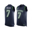 Men's Nike Seattle Seahawks #7 Blair Walsh Limited Steel Blue Player Name & Number Tank Top NFL Jersey