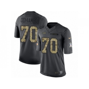 Men's Nike Seattle Seahawks #70 Rees Odhiambo Limited Black 2016 Salute to Service NFL Jersey