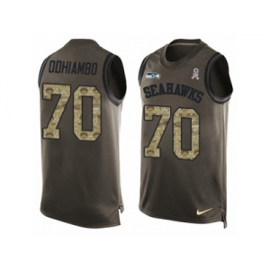 Men's Nike Seattle Seahawks #70 Rees Odhiambo Limited Green Salute to Service Tank Top NFL Jersey