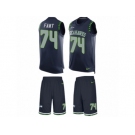 Men's Nike Seattle Seahawks #74 George Fant Limited Steel Blue Tank Top Suit NFL Jersey