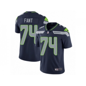 Men's Nike Seattle Seahawks #74 George Fant Vapor Untouchable Limited Steel Blue Team Color NFL Jersey
