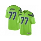 Men's Nike Seattle Seahawks #77 Ahtyba Rubin Limited Green Rush NFL Jersey