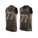 Men's Nike Seattle Seahawks #77 Ahtyba Rubin Limited Green Salute to Service Tank Top NFL Jersey