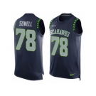 Men's Nike Seattle Seahawks #78 Bradley Sowell Limited Steel Blue Player Name & Number Tank Top NFL Jersey