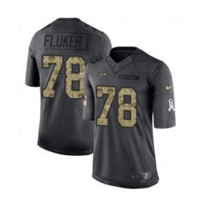 Men's Nike Seattle Seahawks #78 D.J. Fluker Limited Black 2016 Salute to Service NFL Jersey