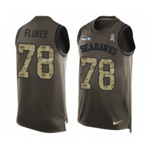 Men's Nike Seattle Seahawks #78 D.J. Fluker Limited Green Salute to Service Tank Top NFL Jersey