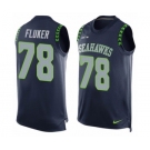 Men's Nike Seattle Seahawks #78 D.J. Fluker Limited Steel Blue Player Name & Number Tank Top NFL Jersey
