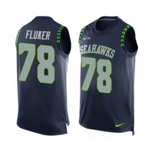 Men's Nike Seattle Seahawks #78 D.J. Fluker Limited Steel Blue Player Name & Number Tank Top NFL Jersey