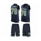 Men's Nike Seattle Seahawks #78 D.J. Fluker Limited Steel Blue Tank Top Suit NFL Jersey
