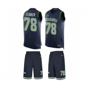 Men's Nike Seattle Seahawks #78 D.J. Fluker Limited Steel Blue Tank Top Suit NFL Jersey