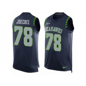 Men's Nike Seattle Seahawks #78 Luke Joeckel Limited Steel Blue Player Name & Number Tank Top NFL Jersey