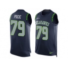 Men's Nike Seattle Seahawks #79 Ethan Pocic Limited Steel Blue Player Name & Number Tank Top NFL Jersey