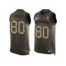 Men's Nike Seattle Seahawks #80 Steve Largent Limited Green Salute to Service Tank Top NFL Jersey