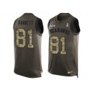 Men's Nike Seattle Seahawks #81 Nick Vannett Limited Green Salute to Service Tank Top NFL Jersey