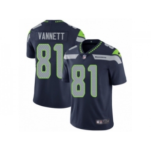 Men's Nike Seattle Seahawks #81 Nick Vannett Vapor Untouchable Limited Steel Blue Team Color NFL Jersey