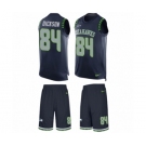 Men's Nike Seattle Seahawks #84 Ed Dickson Limited Steel Blue Tank Top Suit NFL Jersey